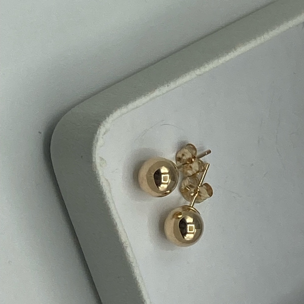 10k Yellow Gold Round Stud Earrings 6mm